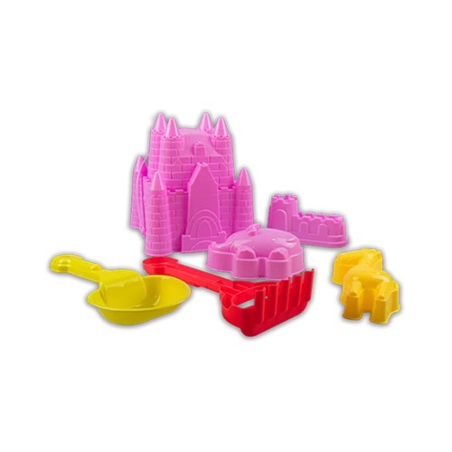 Pink sand castle beach bucket - sand,