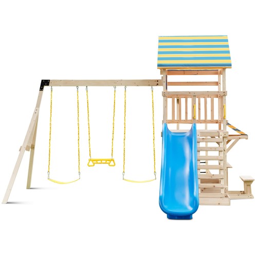 Backyard wooden swing - swing, set