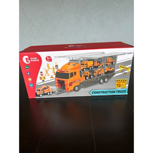 Cute stone construction truck - stone,