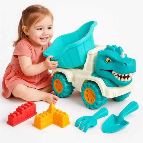 Kids dinosaur sand truck beach - dinosaur,